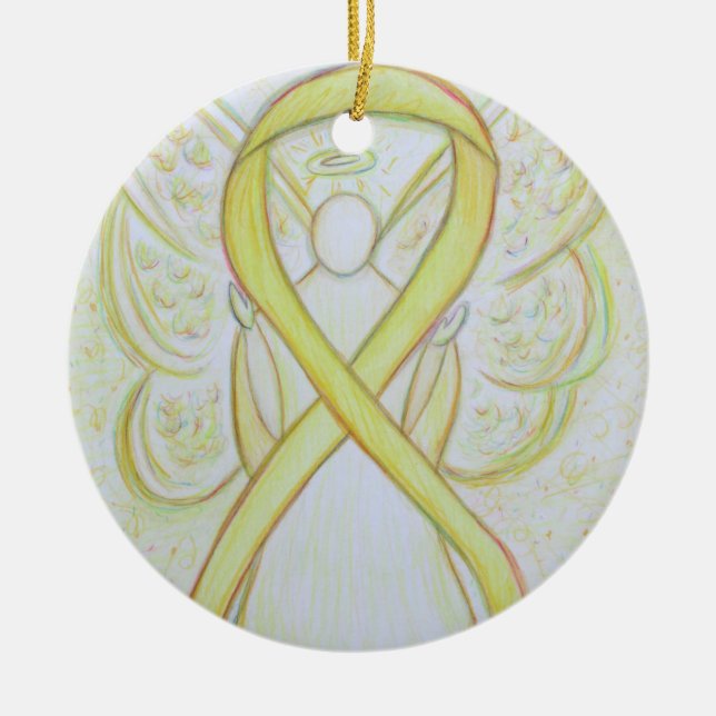 Ornamentos de Arte Personalizada de Angel com Sens (Frente)