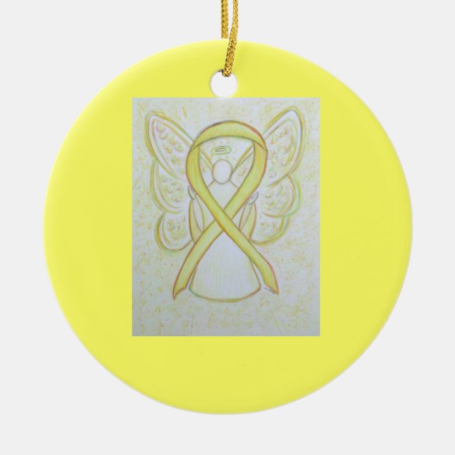 Ornamentos de Arte Personalizada de Angel com Sens (Frente)