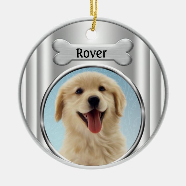Ornamentos de Árvore de Natal para ouro Retriever (Frente)