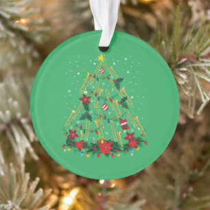 Ornamentos de Árvore de Natal Trombone Banda de Mú