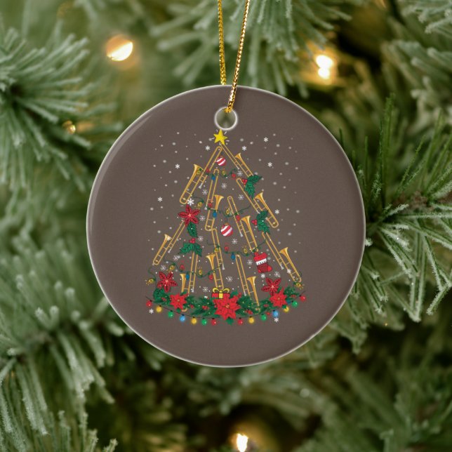 Ornamentos de Árvore de Natal Trombone Banda de Mú (Árvore)