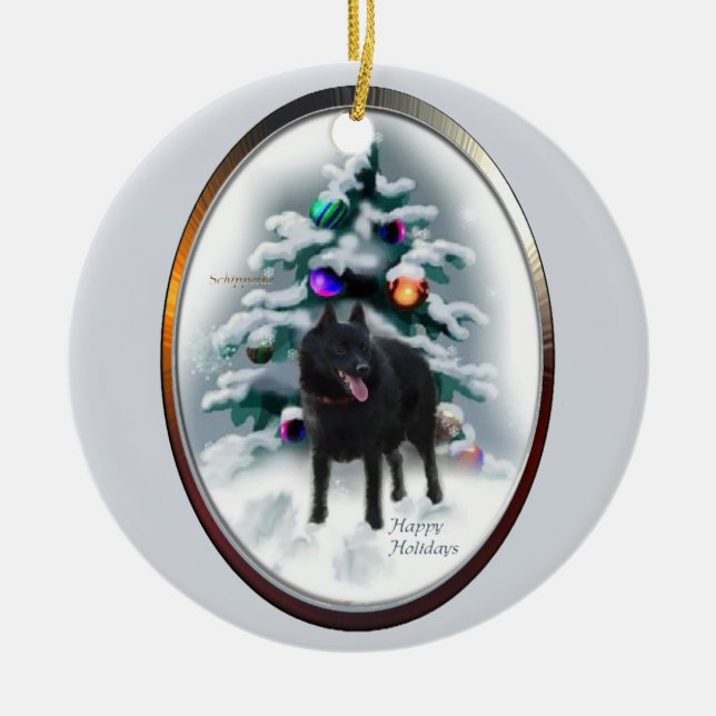 Ornamentos de Árvores de Natal Schipperke (Frente)