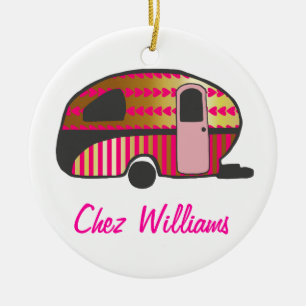Ornamentos de Caravana Retro-Design Personalizados