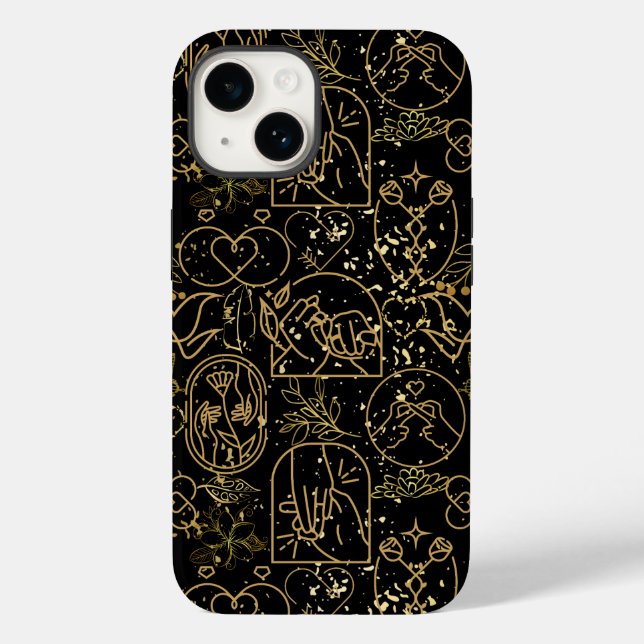 Ornamentos de casamento em preto Dourado BG (Verso)