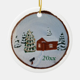 Ornamentos de Cena de Neve de inverno de Natal