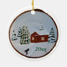 Ornamentos de Cena de Neve de inverno de Natal