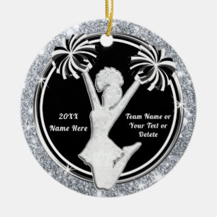 Ornamentos de Cheerleaderes personalizados pretos,