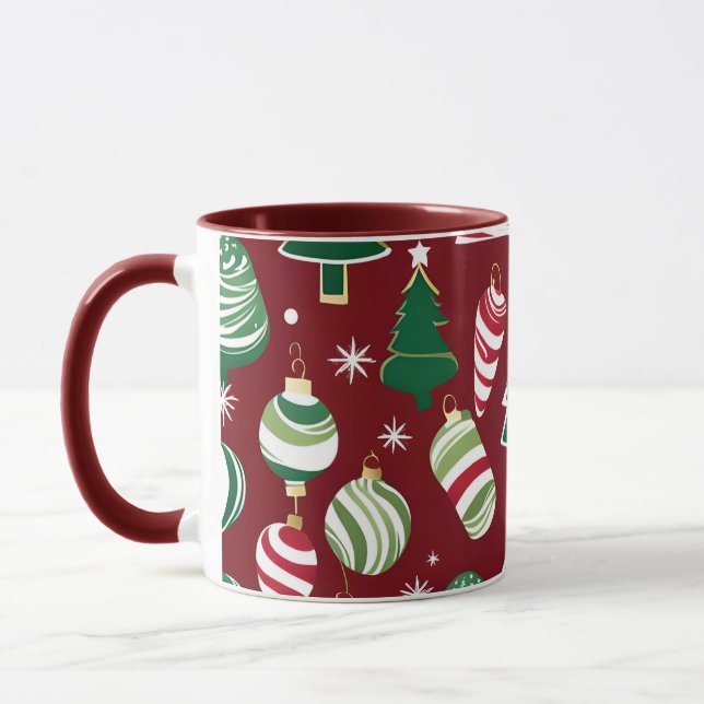 ornamentos de doces em árvore de natal caneca de c (Esquerda)