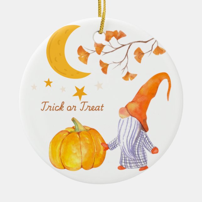 Ornamentos de laranja de abóbora de Halloween (Frente)