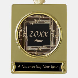 Ornamentos De Natal Dourados Ano novo notável feito sob encomenda do quadro do