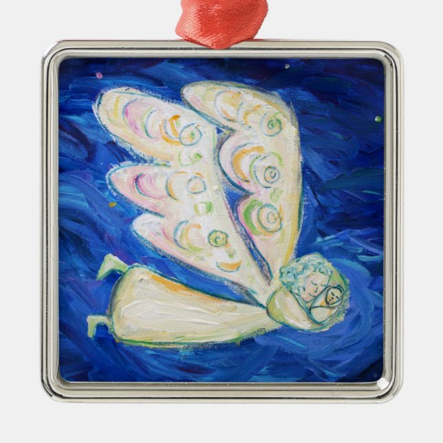 Ornamentos de presente de anjo e bebê (Frente)