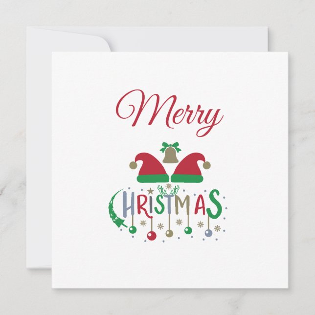 Ornamentos de Santa Hats de Cartão de Natal Flocos (Frente)