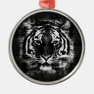 Ornamentos de Vintagem de Tigre Branco e Preto