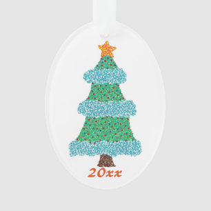 Ornamentos do Ano 20xx da Árvore de Natal Pointill