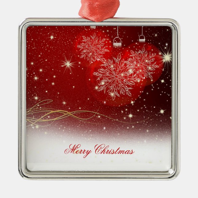 Ornamentos festivos de flocos de neve "Feliz Natal (Frente)