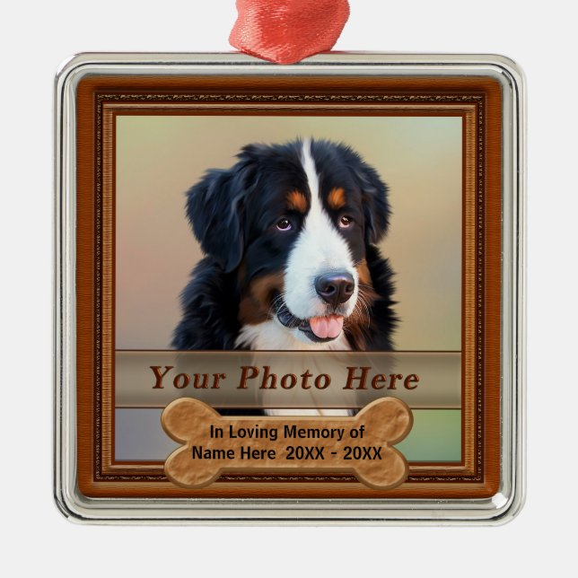Ornamentos Memoriais de Cães Personalizados (Frente)