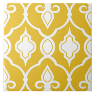 ornamentos modernos, amarelo mostarda, branco, pad
