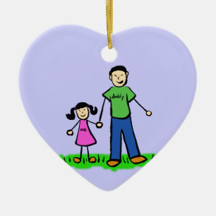 Ornamentos Personalizados da Família Pai e Filha