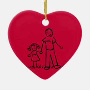 Ornamentos Personalizados da Família Pai e Filha