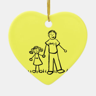 Ornamentos Personalizados da Família Pai e Filha