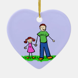 Ornamentos Personalizados da Família Pai e Filha