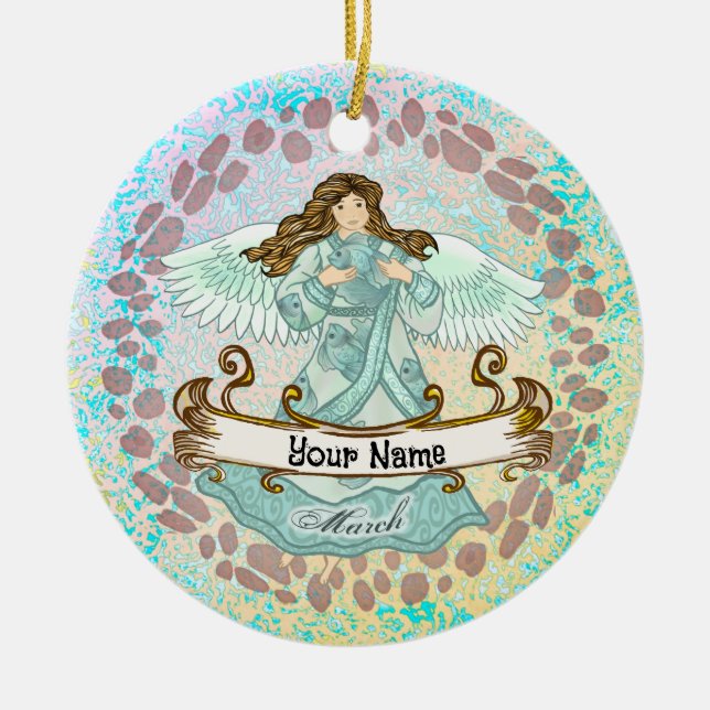 ornamentos personalizados de aniversário de anjo n (Frente)