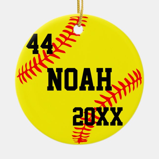 Ornamentos personalizados de Baseball de Natal per (Frente)
