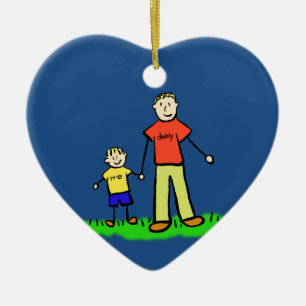 Ornamentos Personalizados de Famílias Pai e Filho