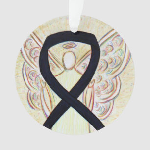 Ornamentos Personalizados do Anjo da Fita de Consc