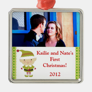 Ornamentos Personalizados Elf de inverno em Verde