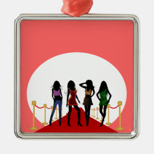 Ornamentos Personalizados Rosa-de-Fashion Meninas