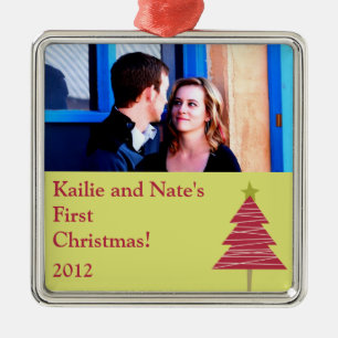 Ornamentos Personalizados Vermelho Árvore Natal H
