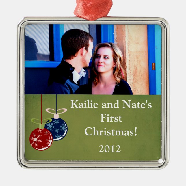Ornamentos Personalizados Vermelho/Azul (Frente)