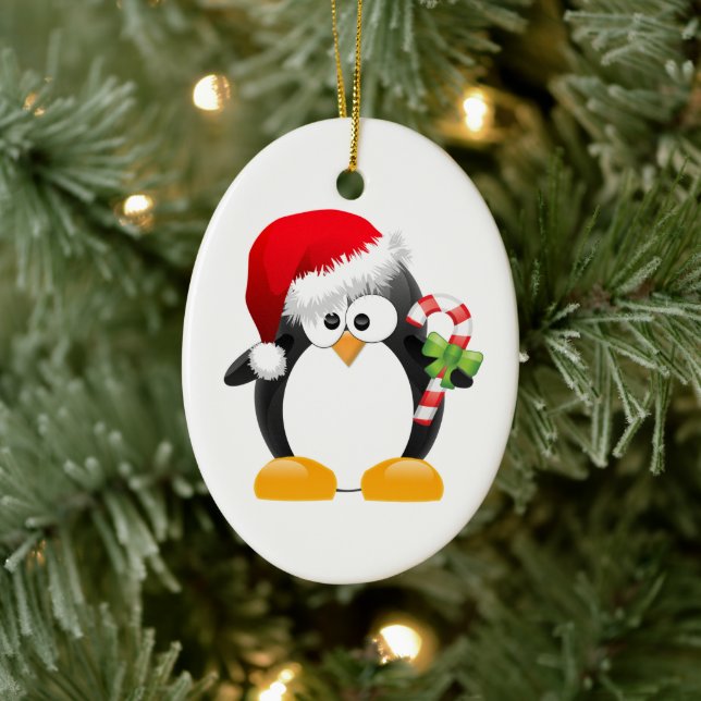 Ornamentos Personalizáveis de Penguin de Feriado (Árvore)