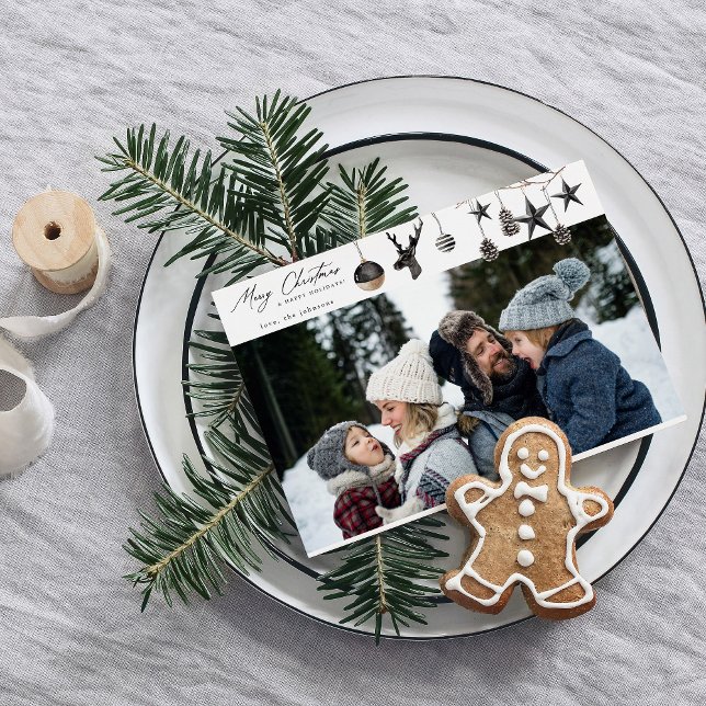 Ornamentos Pretos e Para Foto Feliz Natal (Criador carregado)