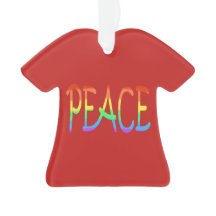 Ornamentos Vermelhos Coloridos do Rainbow Peace Wo