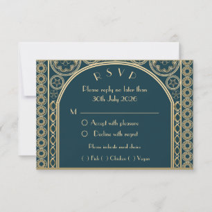 Ornate Gold - Cartão de resposta de casamento