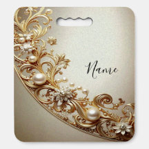 Ornate Gold Flourish Stadium Seat Cushion