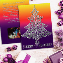 Ornemental Filigree Pattern Christmas Tree Silver