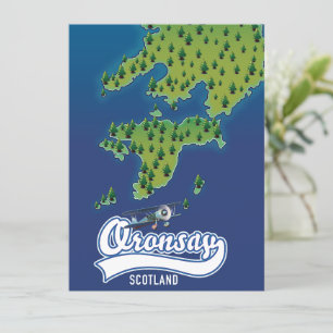 Oronsay mapa da ilha da Escócia 