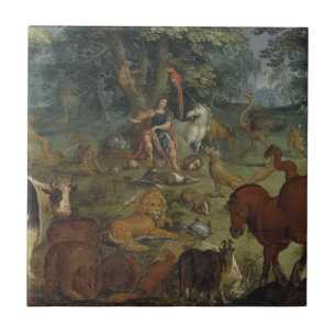 Orpheus que encanta os animais (óleo no painel)