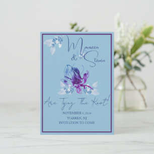 Orquídea Azul A Azul Salvar O Cartão De Casamento 
