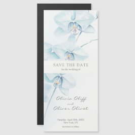 Orquídea Azul Suave Salve a Data de Convite Magnét