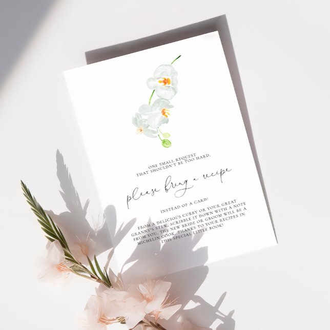 Orquídea branca | Cartão de solicitação de recebim (Criador carregado)