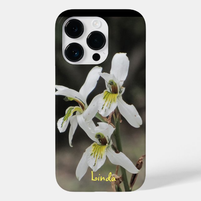 Orquídea branca do gabinete Apple iPhone 14 PRO (Verso)