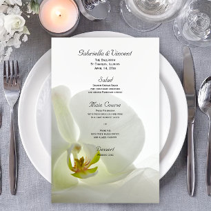 Orquídea Branca e Menu de Casamento do Véu Branc