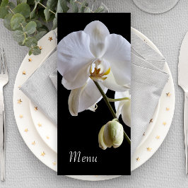 Orquídea Branca no Menu Casamento Negro