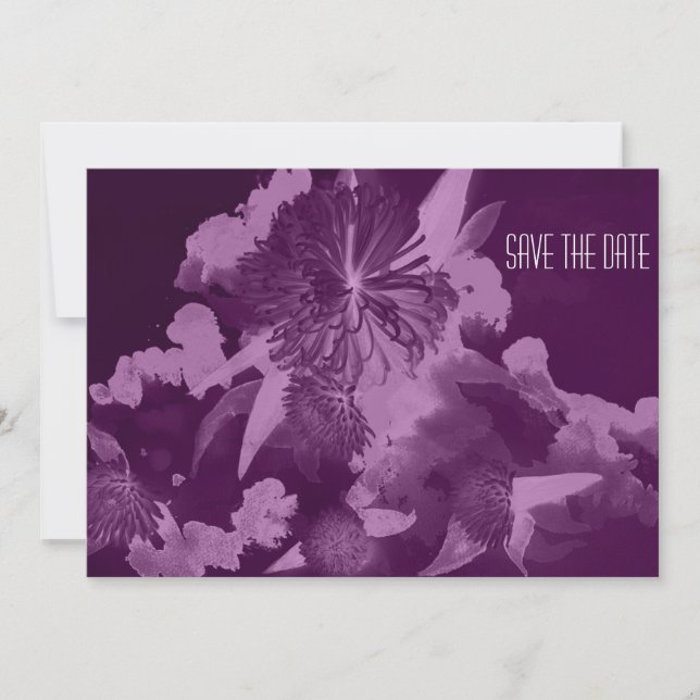 Orquídea Casamento Roxo Salve os Convites de Data (Frente)