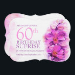 Orquídea, cor d'água, surpresa roxa, 60º convite<br><div class="desc">Linda flor de orquídea de cor aquosa estilizada com pétalas em forma de coração, em convite de aniversário surpreendente de arte roxa e cor-de-rosa, com escala floral 60. Sombreado em matizes cor-de-rosa e roxo radiantes. Edite este convite com suas próprias palavras. design exclusivo e pintura original de orquídeas estilizadas com...</div>