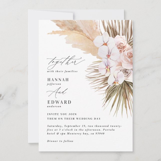 Orquídea de palmeira de erva-pampas orquídea russa (Frente)